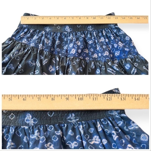 Never Worn‎ Ulla Johnson Aminta Poplin Chevron Shibori Skirt, Blue, Size 4 - Picture 14 of 15